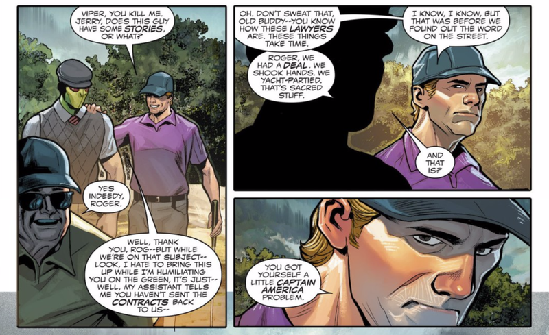 Illustration for article titled Captain America’s Latest Comic Book Enemies: Corporate Snakesssssss